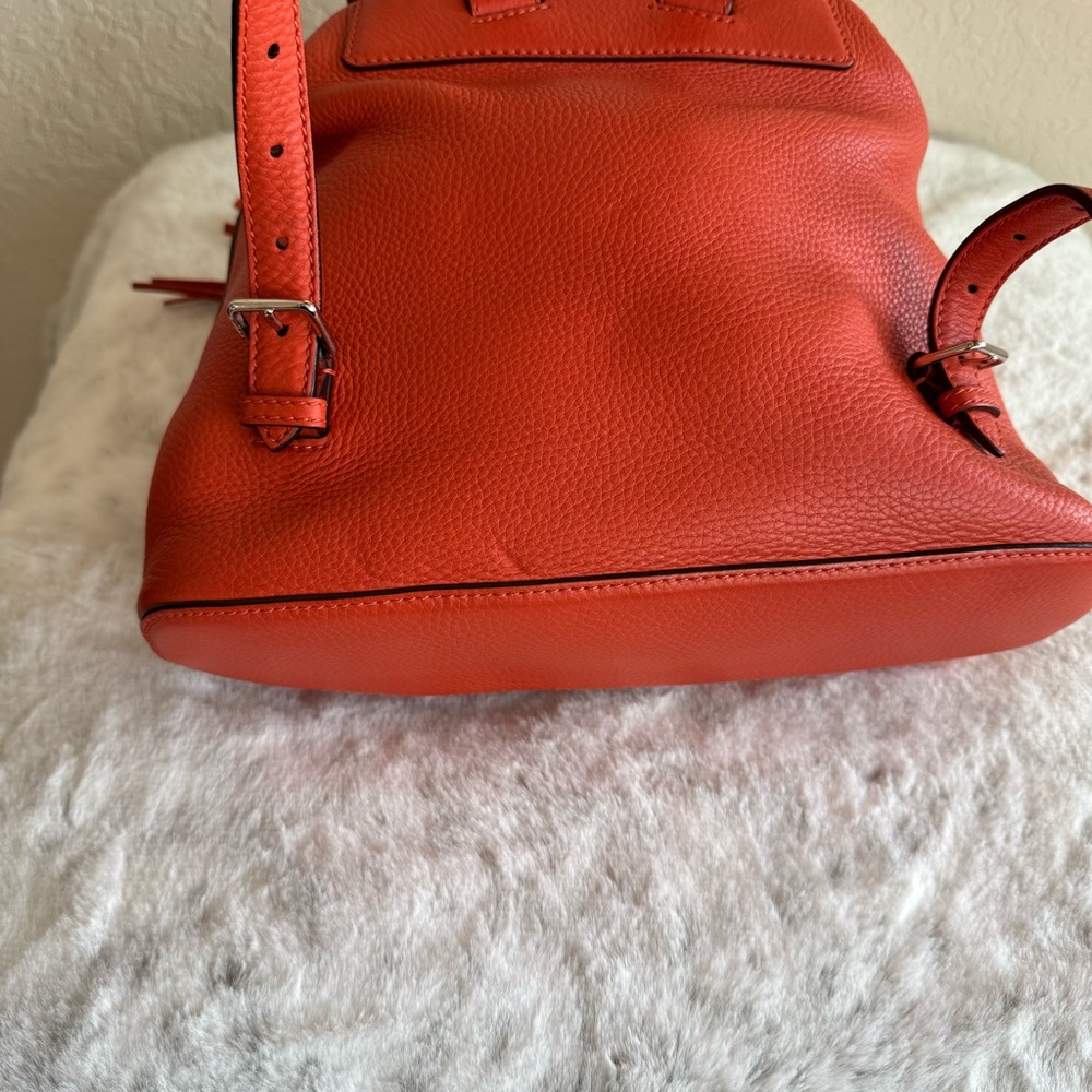 Gucci Vibrant Orange Leather Bamboo Backpack. P0221 - Picture 11 of 17